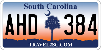 SC license plate AHD384