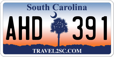 SC license plate AHD391