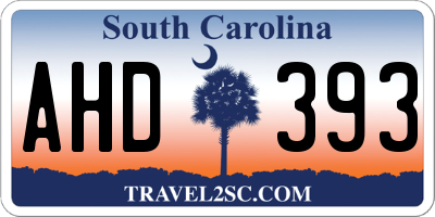 SC license plate AHD393