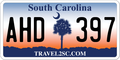 SC license plate AHD397