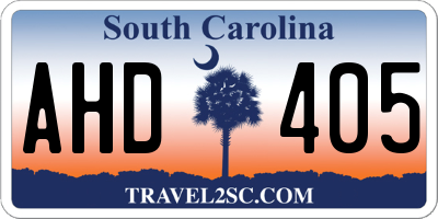 SC license plate AHD405