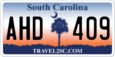 SC license plate AHD409