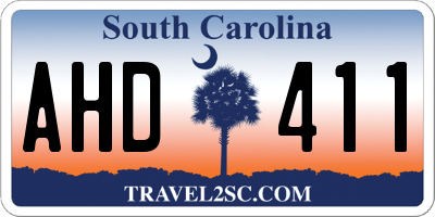 SC license plate AHD411