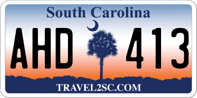 SC license plate AHD413