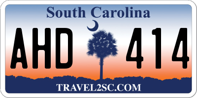 SC license plate AHD414