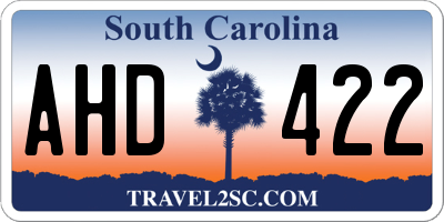 SC license plate AHD422