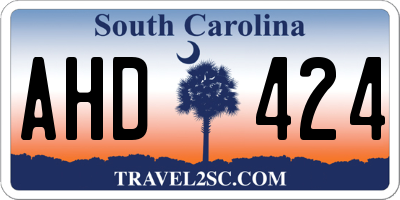 SC license plate AHD424