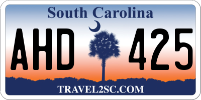 SC license plate AHD425