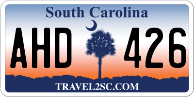 SC license plate AHD426