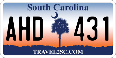 SC license plate AHD431