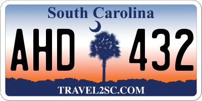 SC license plate AHD432