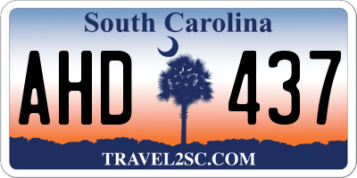 SC license plate AHD437