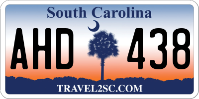SC license plate AHD438