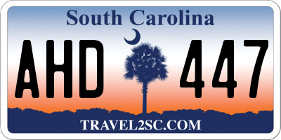 SC license plate AHD447