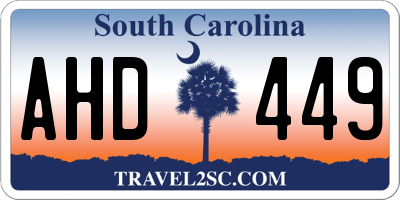SC license plate AHD449