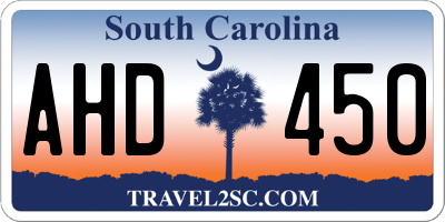 SC license plate AHD450