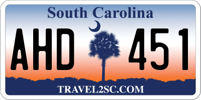 SC license plate AHD451