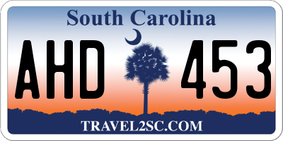 SC license plate AHD453
