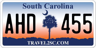 SC license plate AHD455