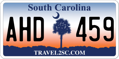 SC license plate AHD459