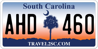 SC license plate AHD460