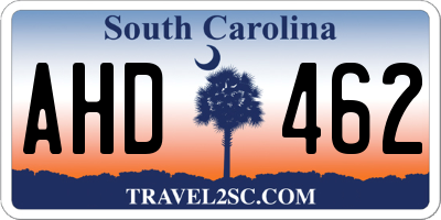 SC license plate AHD462