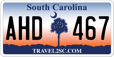 SC license plate AHD467