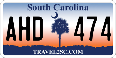 SC license plate AHD474