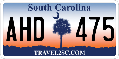 SC license plate AHD475