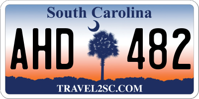 SC license plate AHD482