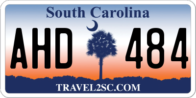 SC license plate AHD484