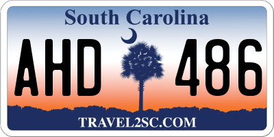SC license plate AHD486