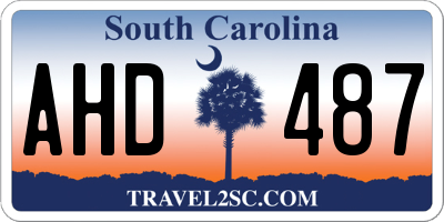 SC license plate AHD487