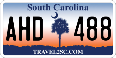 SC license plate AHD488