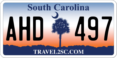 SC license plate AHD497