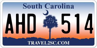 SC license plate AHD514