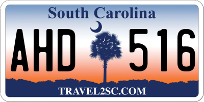 SC license plate AHD516