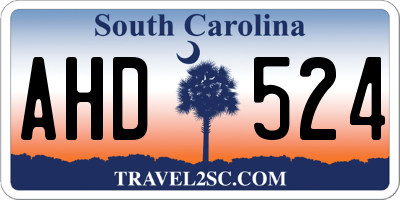 SC license plate AHD524