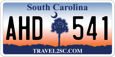 SC license plate AHD541