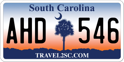 SC license plate AHD546