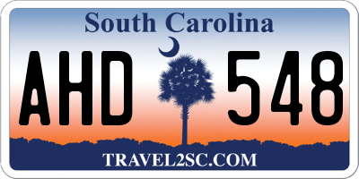 SC license plate AHD548