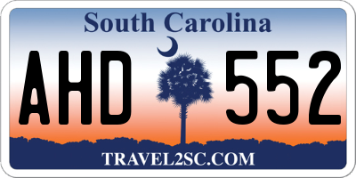 SC license plate AHD552