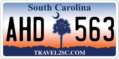 SC license plate AHD563