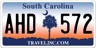 SC license plate AHD572