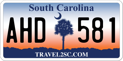 SC license plate AHD581