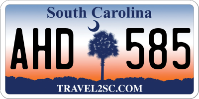 SC license plate AHD585