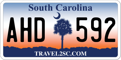 SC license plate AHD592