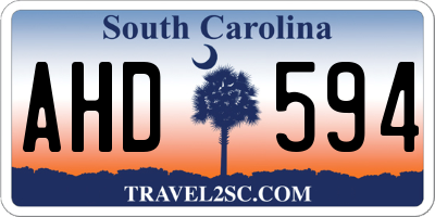 SC license plate AHD594
