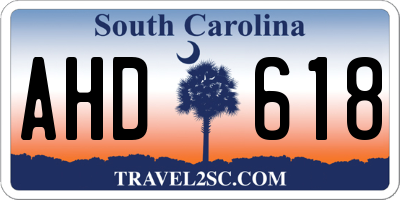 SC license plate AHD618
