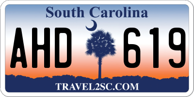 SC license plate AHD619
